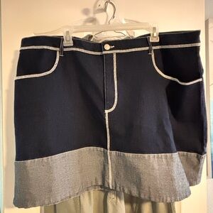 Anthropologie Two-Tone Denim Skirt